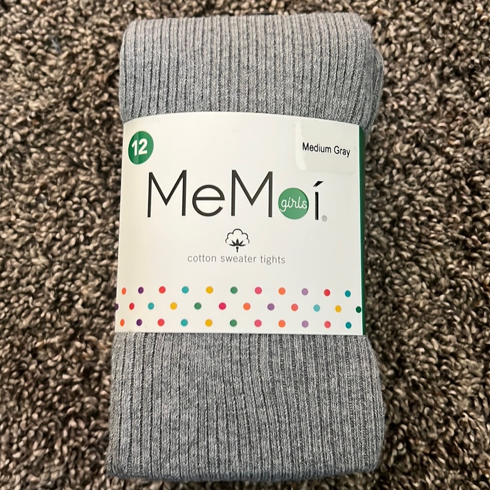 - MeMoi Cotton Sweater Tights Medium Gray Size 12